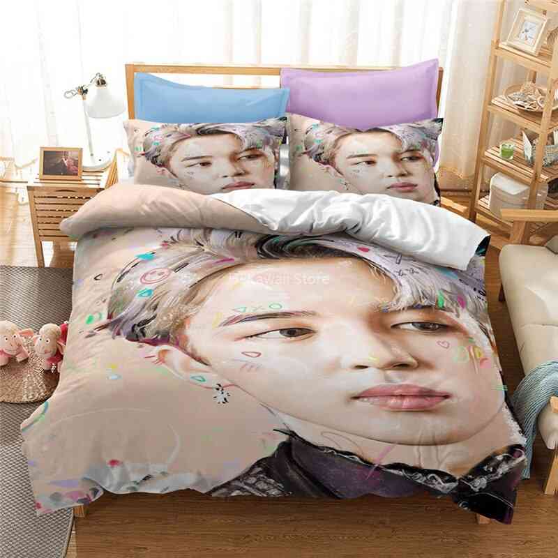 Popular Printed Bedding Set, Duvet Cover Pillowcase, Linen Bed Set-5