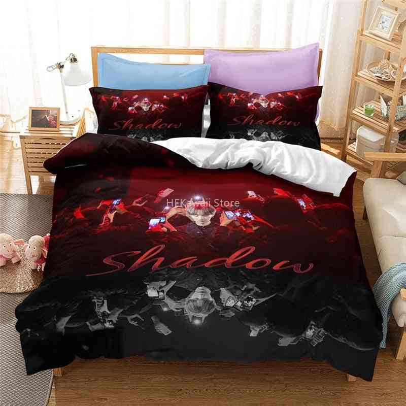 Popular Printed Bedding Set, Duvet Cover Pillowcase, Linen Bed Set-3
