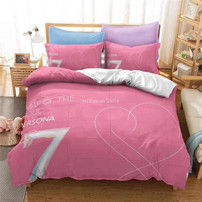 Popular Printed Bedding Set, Duvet Cover Pillowcase, Linen Bed Set-2