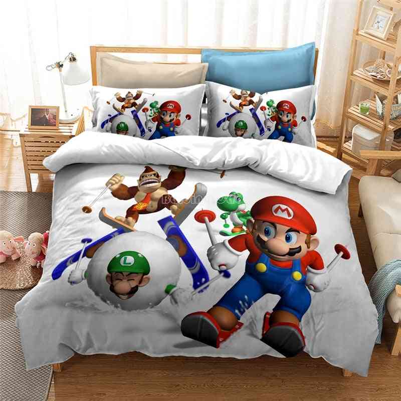Home Textile 3d Mario Bro Bedding Sets, Single Double Bedclothes Set-4
