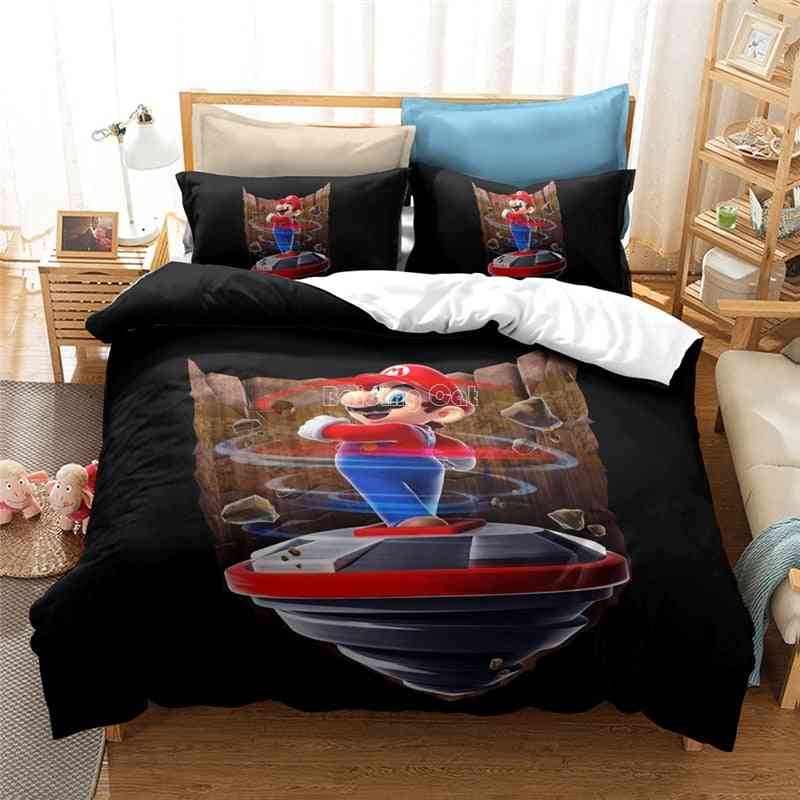 Home Textile 3d Mario Bro Bedding Sets, Single Double Bedclothes Set-5