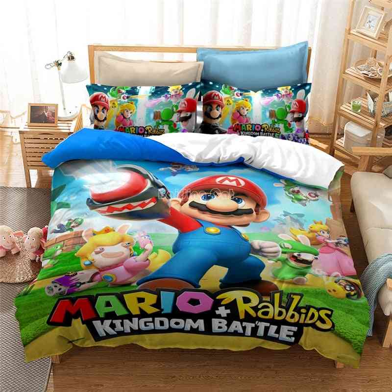 Home Textile 3d Mario Bro Bedding Sets, Single Double Bedclothes Set-1