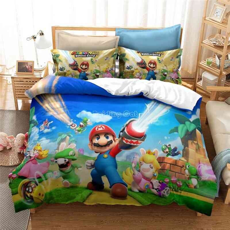 Home Textile 3d Mario Bro Bedding Sets, Single Double Bedclothes Set-7