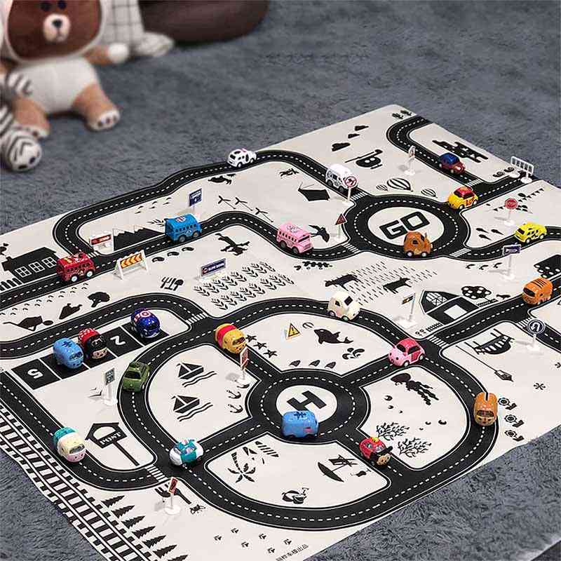 Child Construction Site Rug City, Waterproof - Playmat Educational