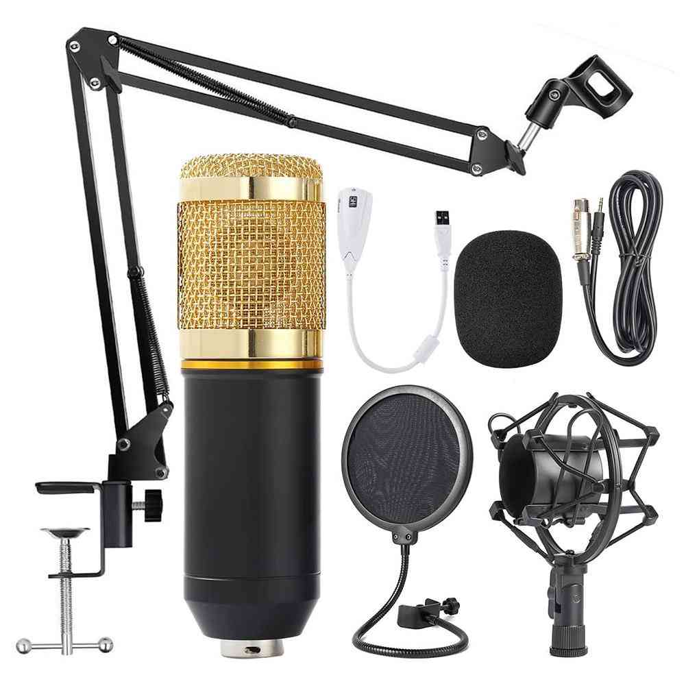 Studio Condenser, Microphone Mic For Radio Broadcasting, Singing, Recording