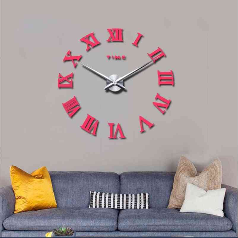 Large Roman Mirror Fashion Modern Quartz Clocks