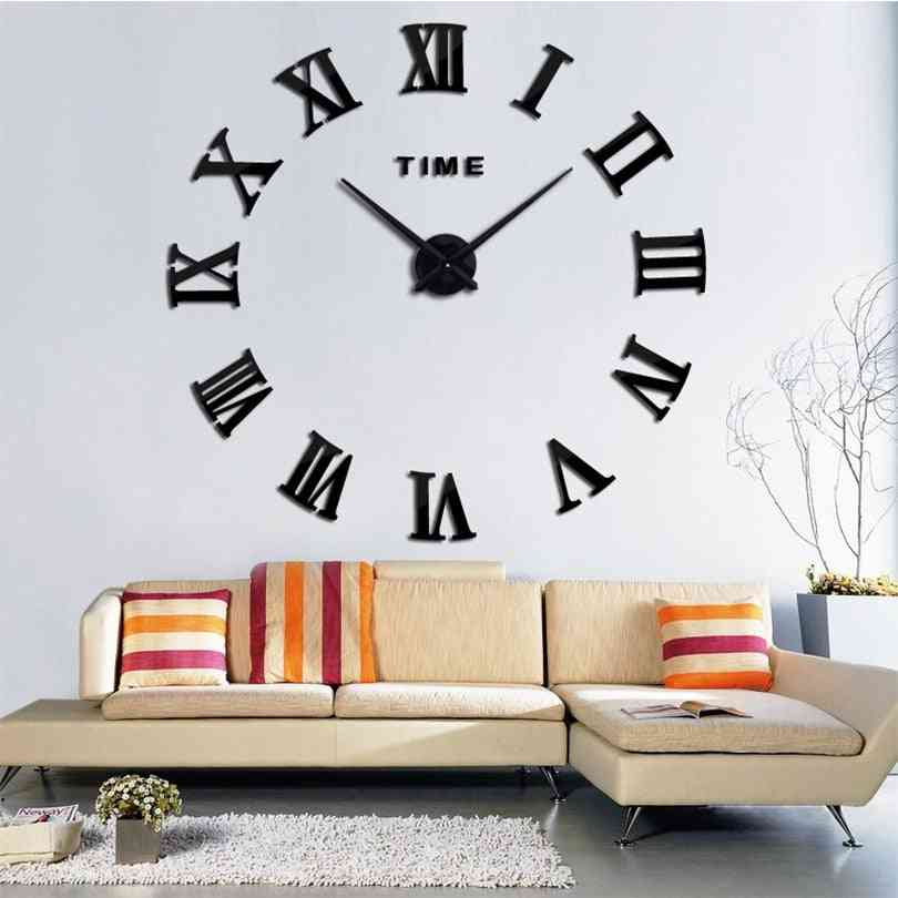 Large Roman Mirror Fashion Modern Quartz Clocks