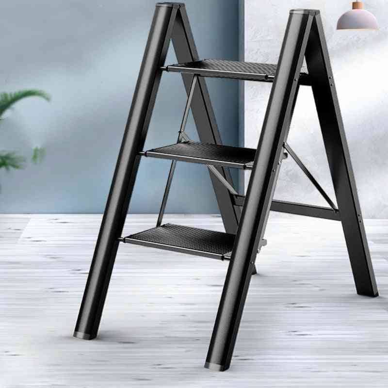 Ultra-thin Multifunctional Folding Ladder Household Indoor Thick Aluminum Alloy Rack Stool