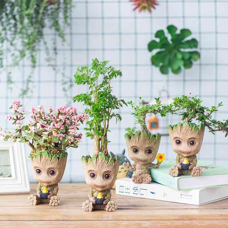 Strongwell- Groot Flower Pot, Planter Figurines, Tree Man Model Toy