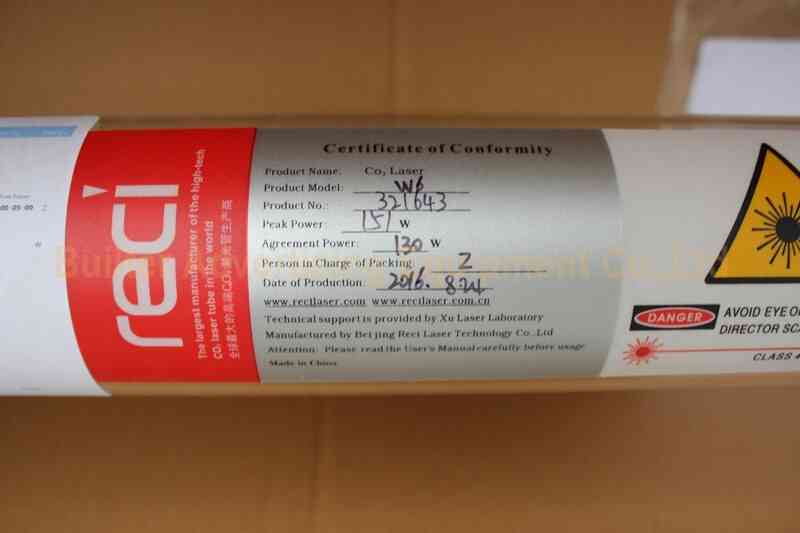 W4 100w Co2 Tube For 100 130w Laser Cutting And Engraving Machine