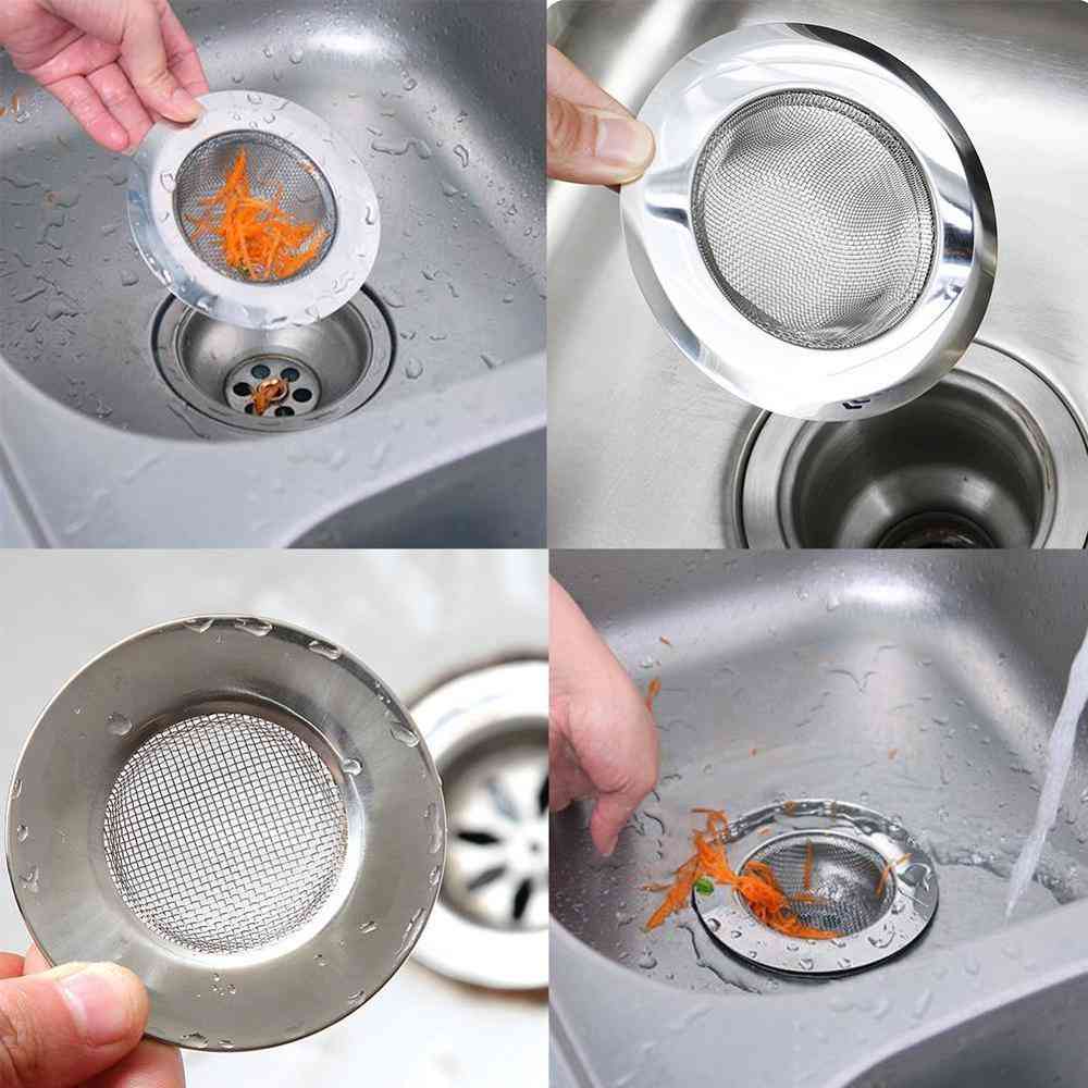 Kitchen Mesh Sink Strainer Drain Filter Plastic Bathtub Stopper Silicone Rice Colander Food Hair
