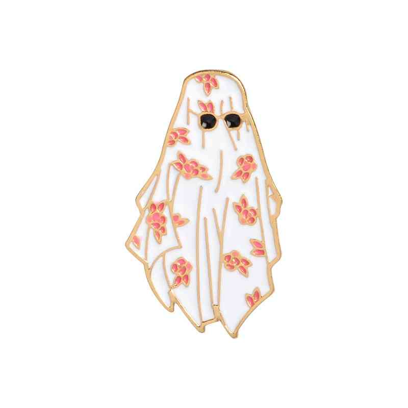 Ghost Alien Enamel Pin & Cute Boo Monster Wreath Baby Badge Brooch Lapel Shirt Bag