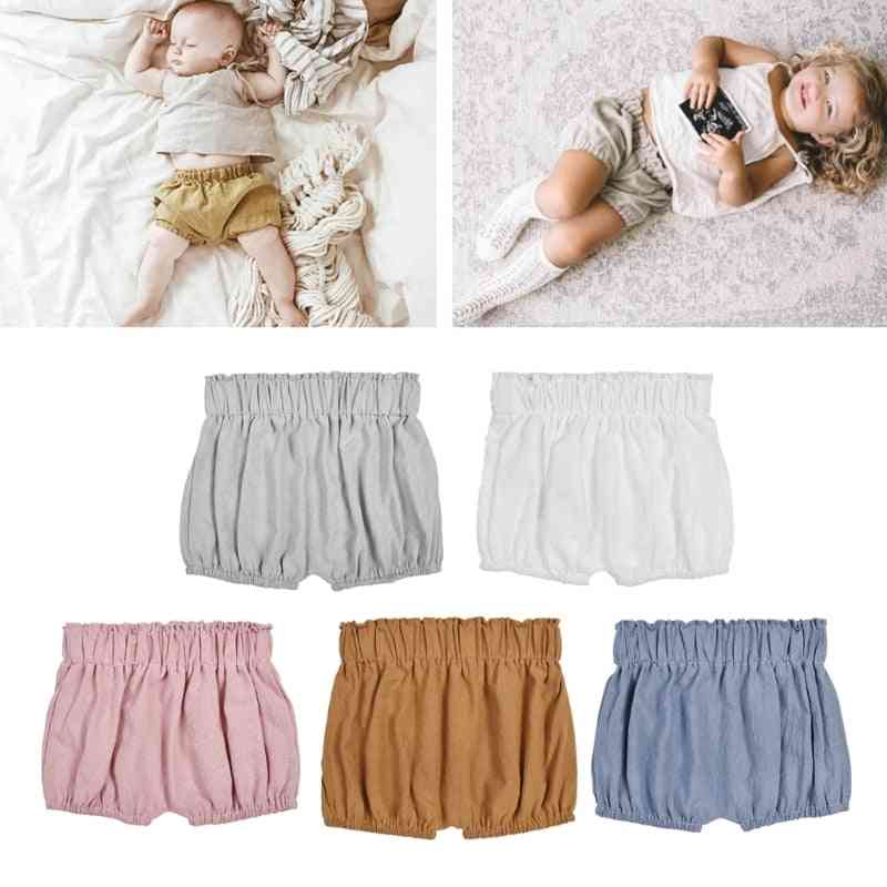 Bebé niño y pantalones cortos de algodón, braguitas de verano con volantes