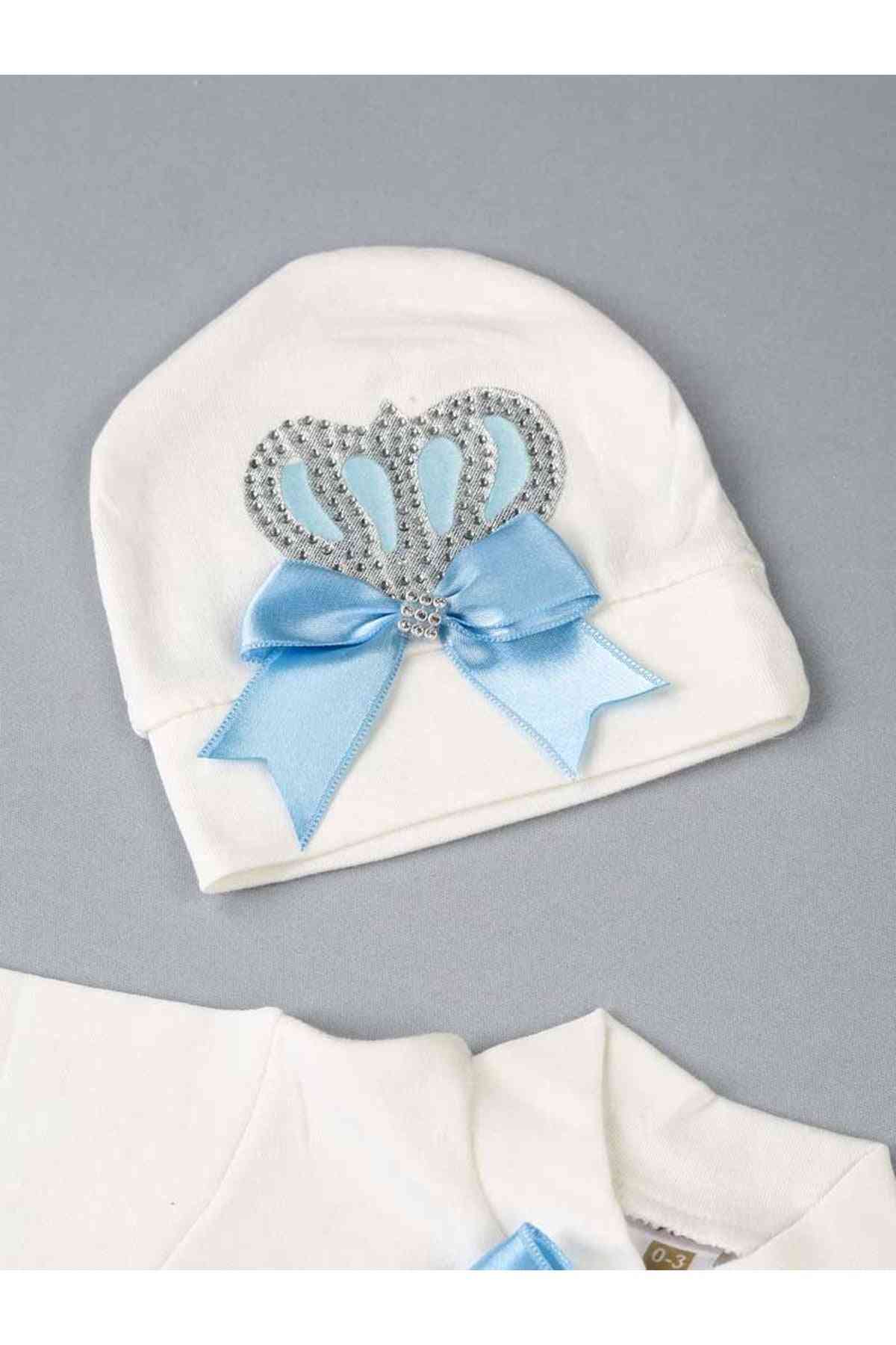 бебешки комбинезон за момченце дрехи за новородено комплект king crown - шапка, обувки, ръкавици