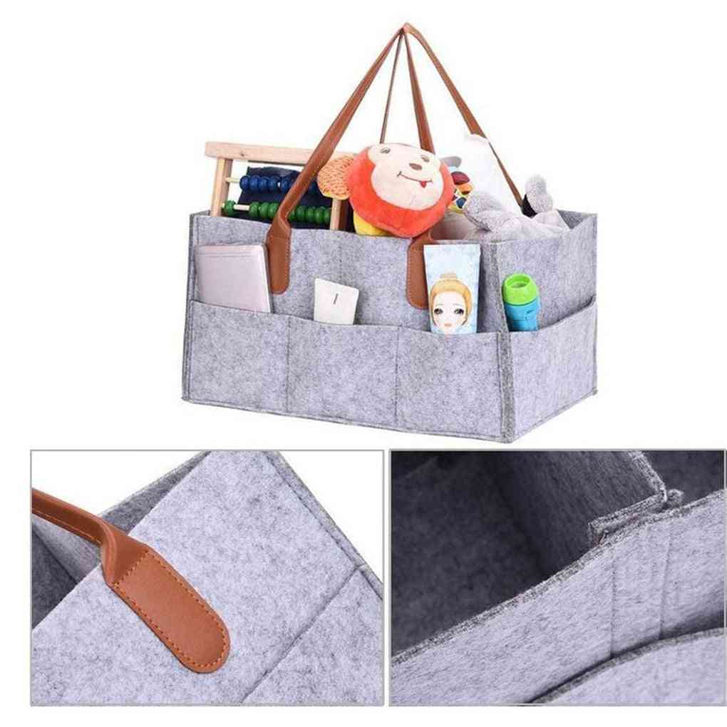 Foldable Felt Diaper Storage Bag, Multifunction, Kids Clothes, Handbag Baby Organizer