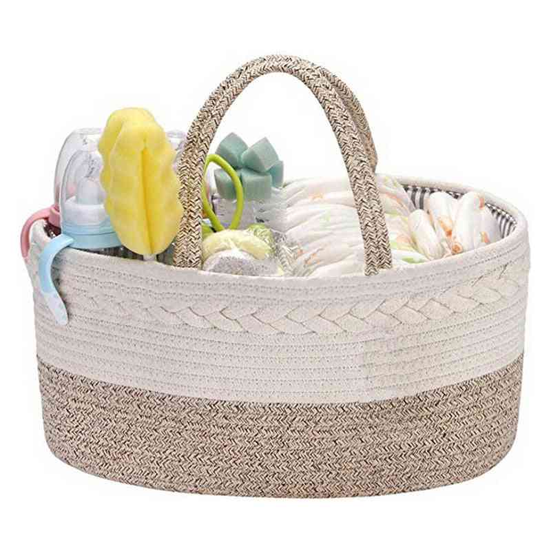 Fashion Baby Diaper Cotton Rope Storage Basket