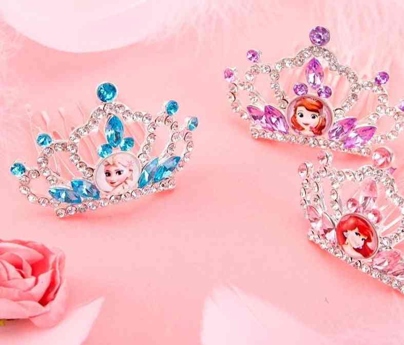 Princess Frozen Anna/elsa/ariel Dress Up Crown Wig Magic Makeup
