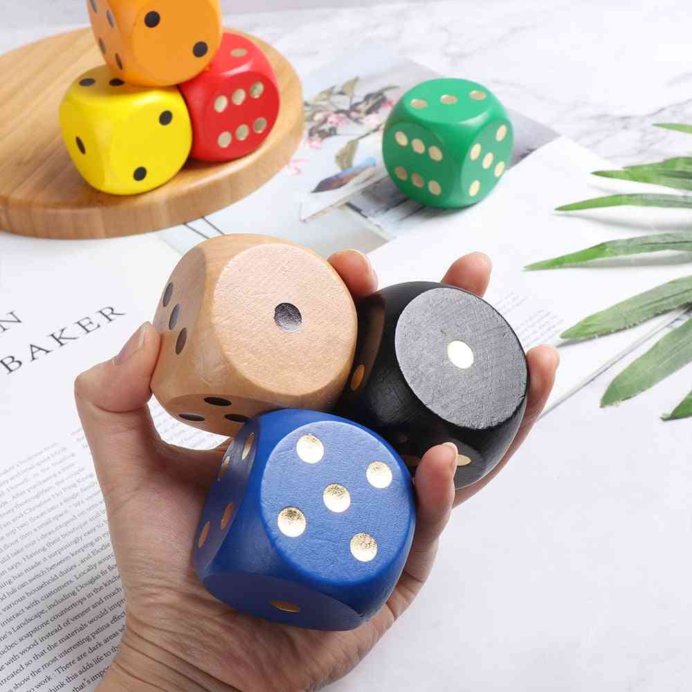 6-sided Wooden, Colorful Round Corner Dice, Chess Props Table, Games Toy
