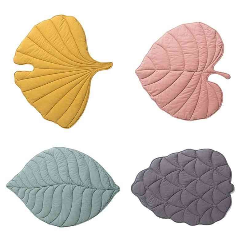 Cotton Carpet Blanket- Leaf Shape Crawling, Play Mat Rug For Room Decor