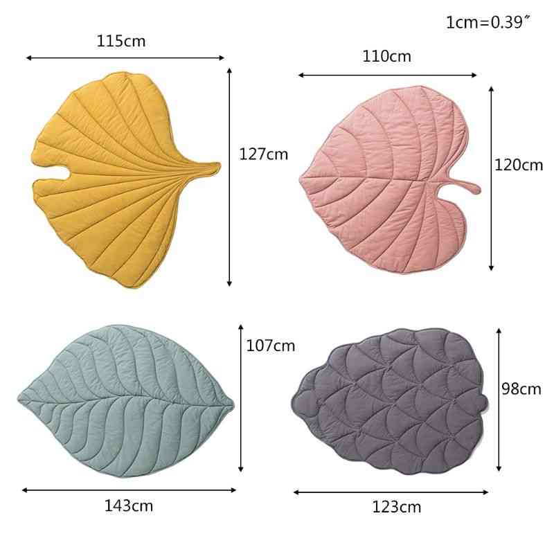 Cotton Carpet Blanket- Leaf Shape Crawling, Play Mat Rug For Room Decor