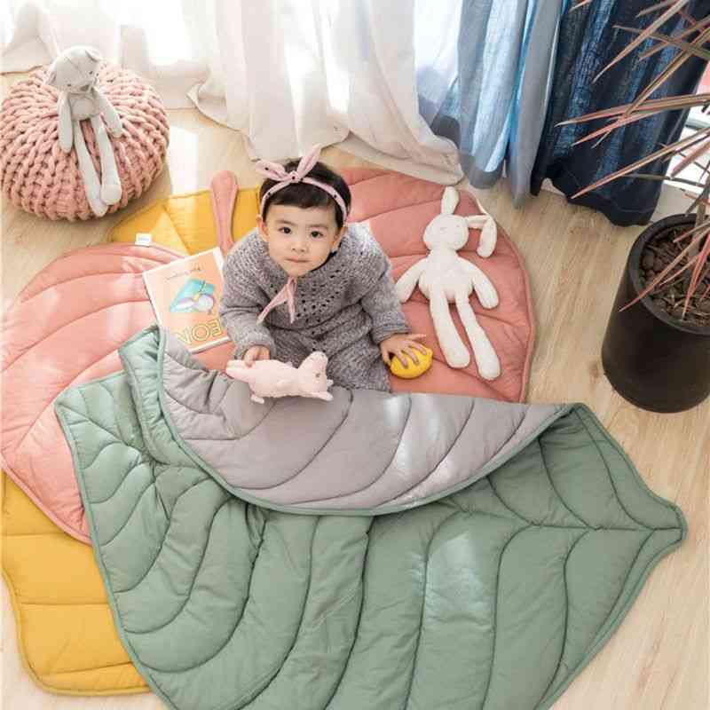 Bawełniany koc dywanowy - kształt liścia pełzający, dywanik z maty do zabawy do wystroju pokoju