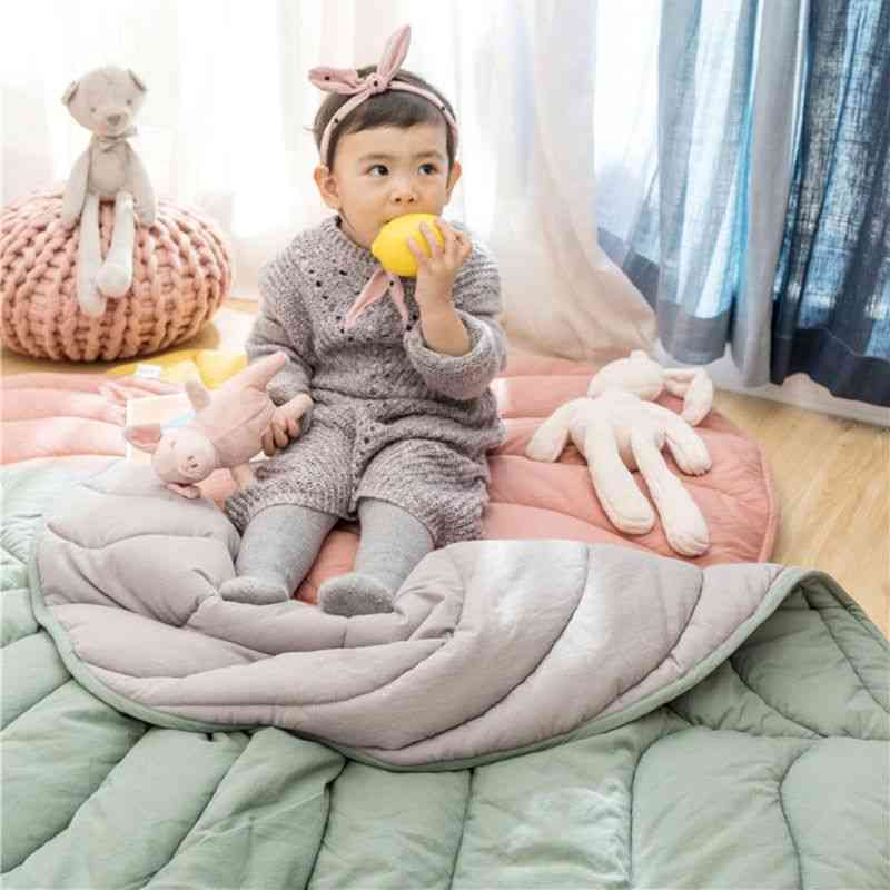 одеяло от памучен килим - пълзящи листа, килимче за игра за декор на стая