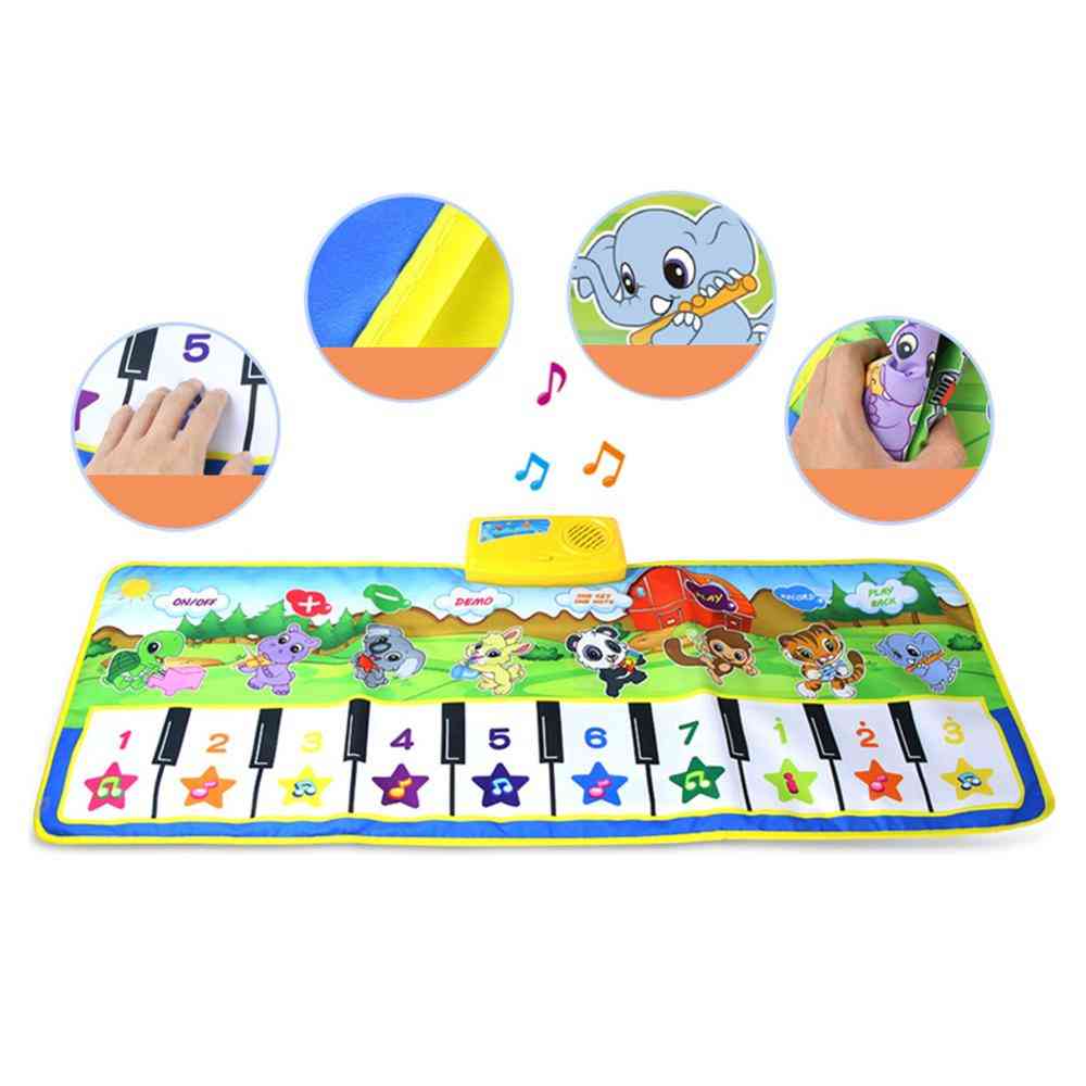 4 Styles Musical Mat With Animal Voice Baby Piano Playing Carpet