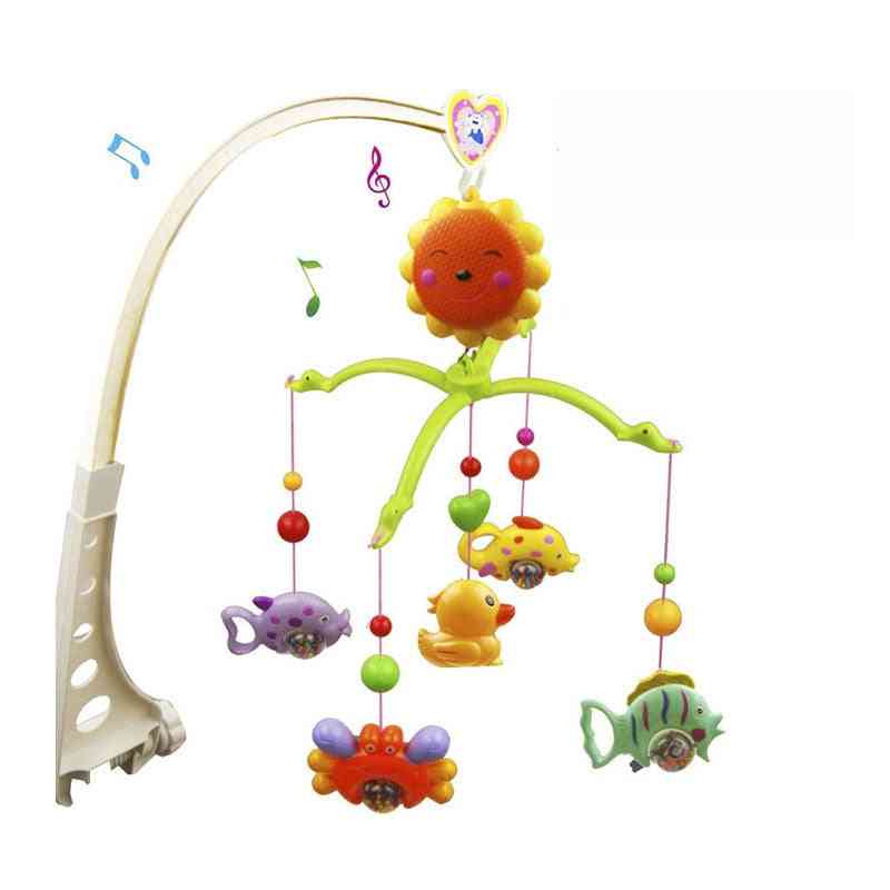 Cartoon Crib, Mobiles Rattles Music, Educational Bed, Bell Carousel For Baby