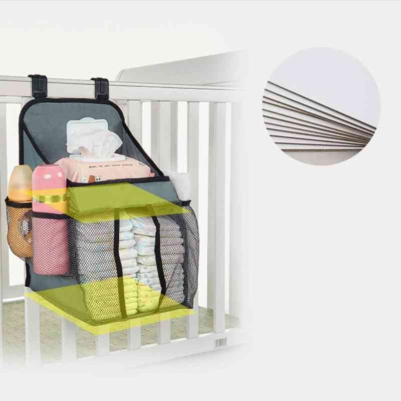 Baby Crib Organizer Hanging Storage Bag For Essentials Bedding Diaper