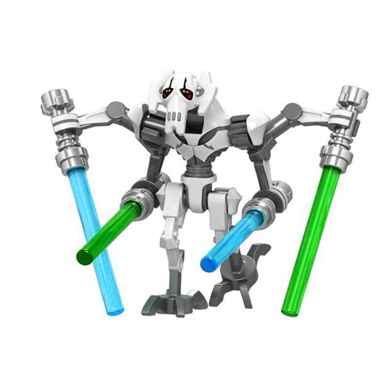 Stavební blok hvězdné války generál smutný se světelnými meči droid postavy cihly konstrukce