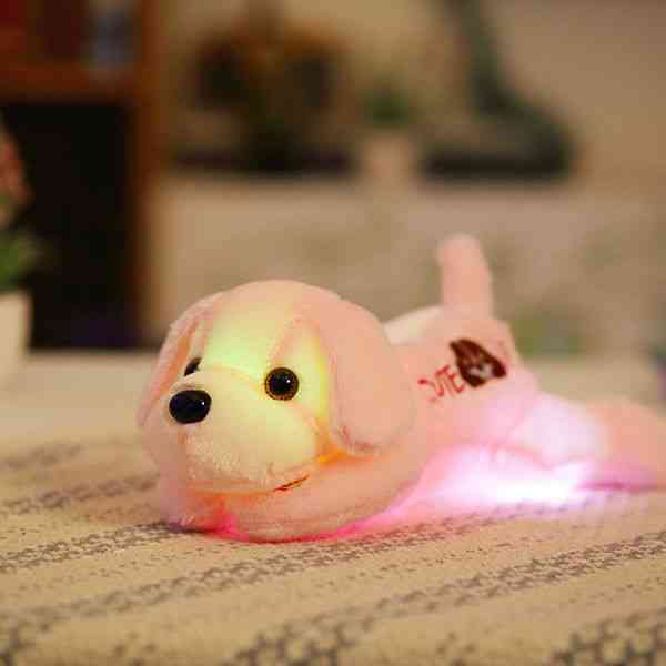Led lueur lumière nuit animaux en peluche mignon doux poupée