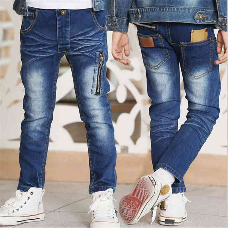 Autunno-vita elastica e cerniera casual sottile, pantaloni jeans denim per