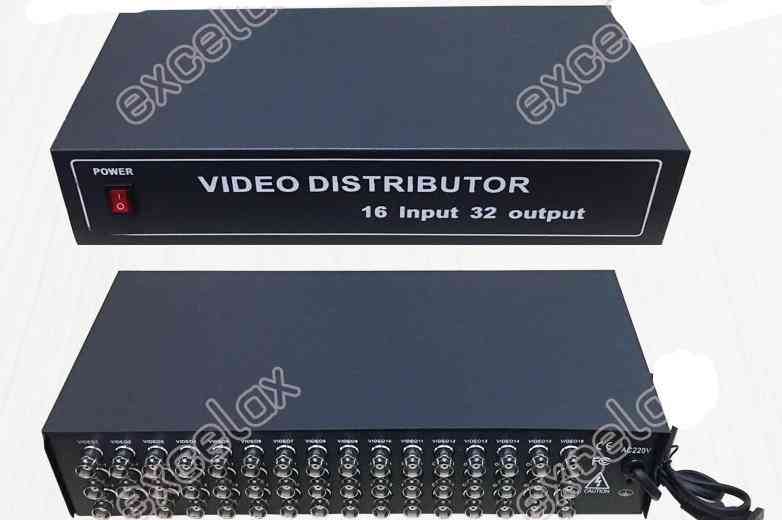 16-in-32-out Desktop Video, Input Signal Splitter For Analog Cctv, Security Camera