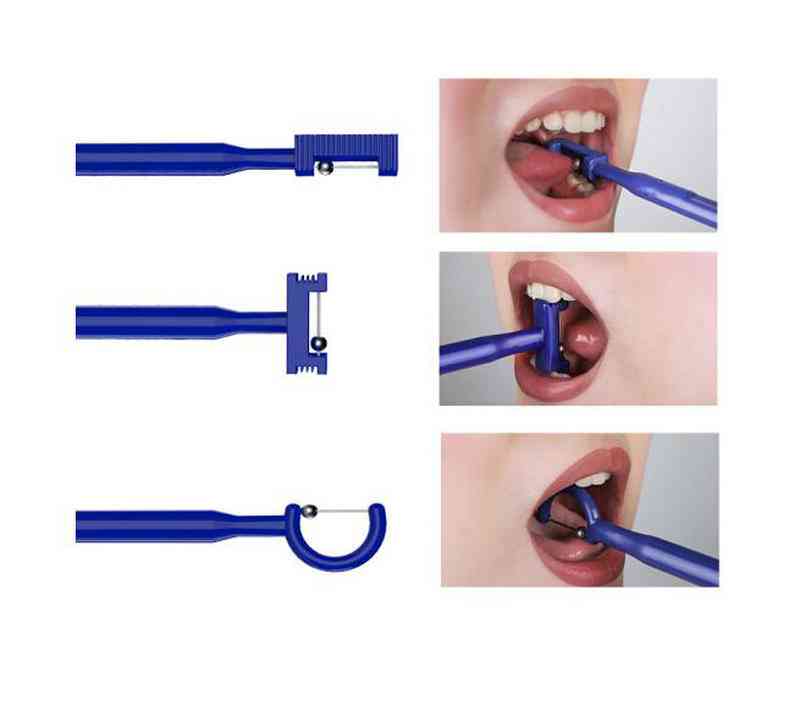 3pcs- Tongue Tip Exercise, Muscle Training, Therapy Talk-tool (blue)