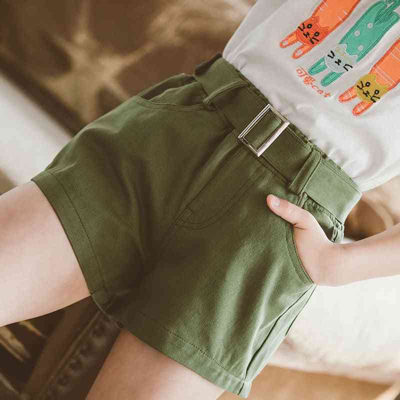 Cotton Shorts With Belt