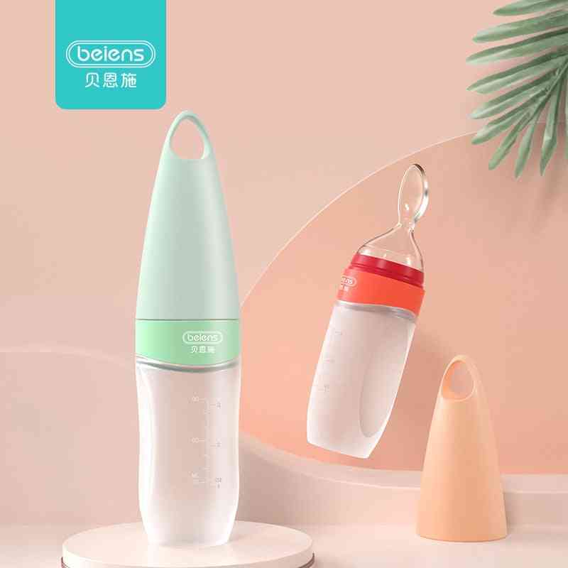 Food Milk Squeeze, Feeder Bottle Spoon With Cover For Infant Toddler