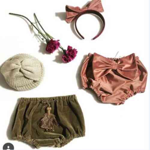 Cute Velvet- Bottom Bloomer, Casual Shorts, Diaper Cover Panties For Baby