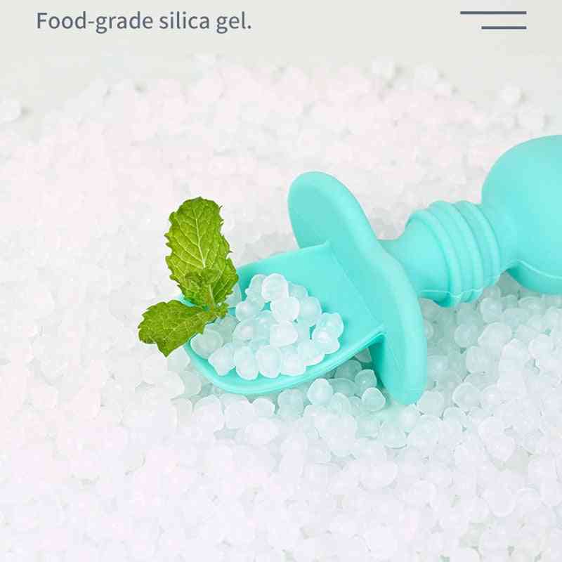 Baby Training Spoon Fork Set, Cute Cartoon Food Grade Silicone Tableware Short Handle
