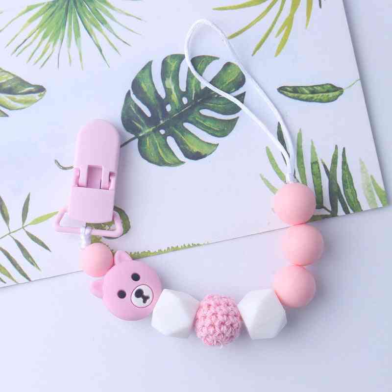Baby Pacifier Clips Chain With Bear Holder Teether