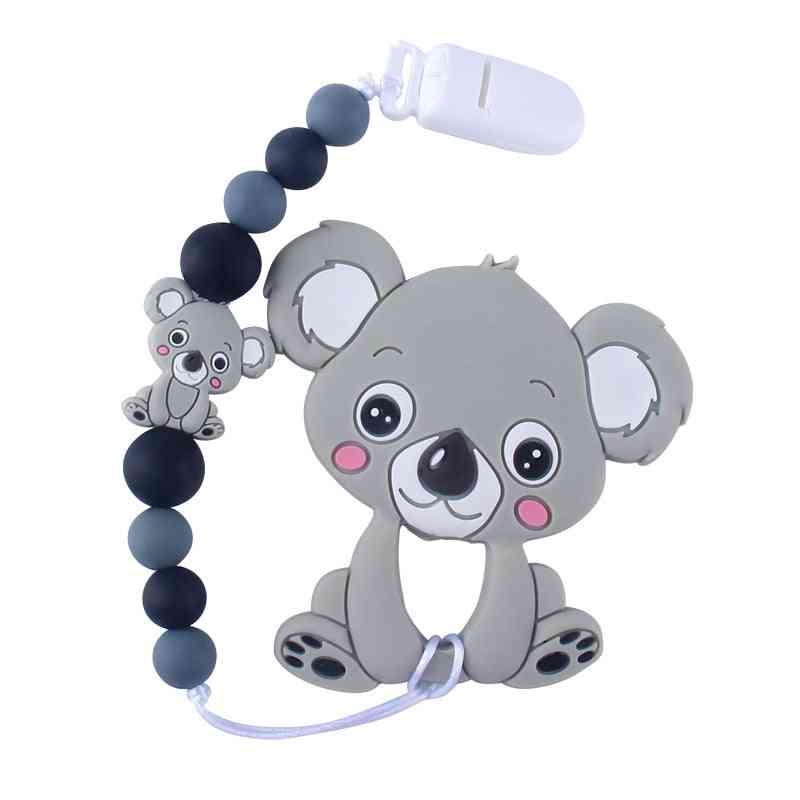 Baby silikon perler matkvalitet koala anheng smokk bitringer leketøy