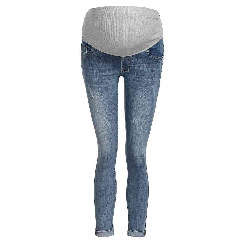 Zimske tople jeans hlače za nosečnice