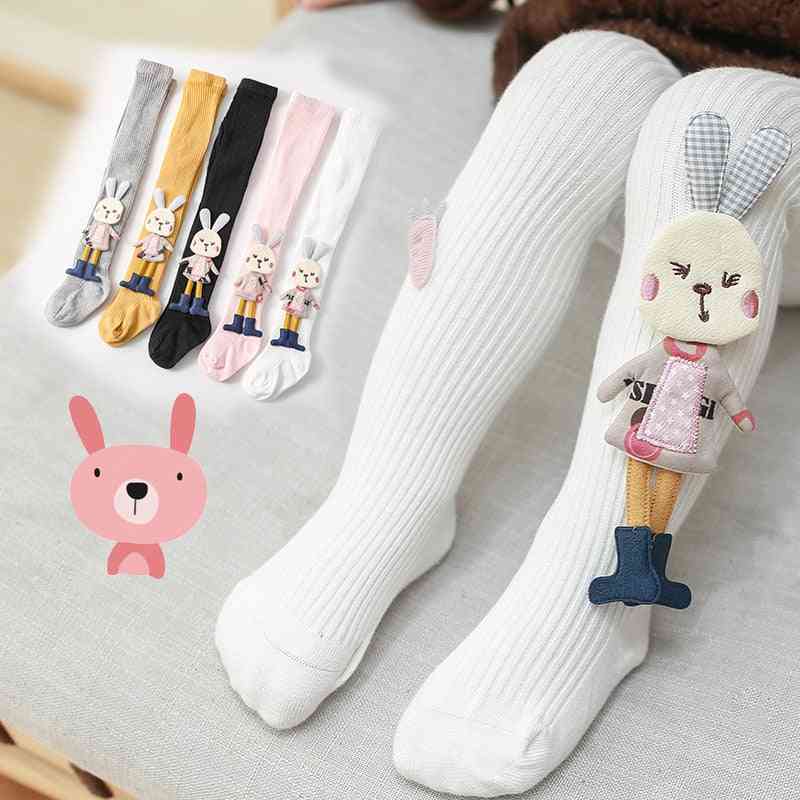 Spring Autumn Kids Knitted Pantyhose Cotton Double Needle Tights