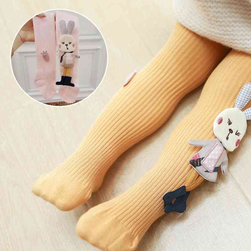 Spring Autumn Kids Knitted Pantyhose Cotton Double Needle Tights