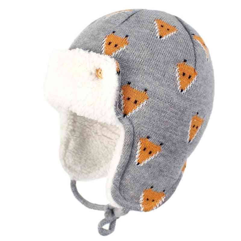 Cappello invernale in maglia jacquard di cotone protettivo per le orecchie