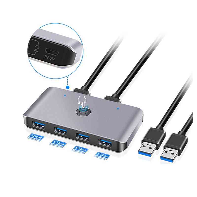 Usb Sharing Switch For 2 Computers Sharings 4 Usb 2.0 Ports