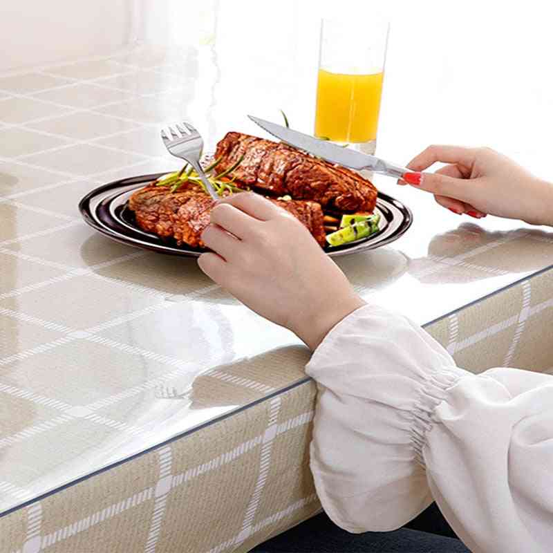 Transparent-Küchenmuster Linoleumglas, weicher Tischdeckenbezug Set-1
