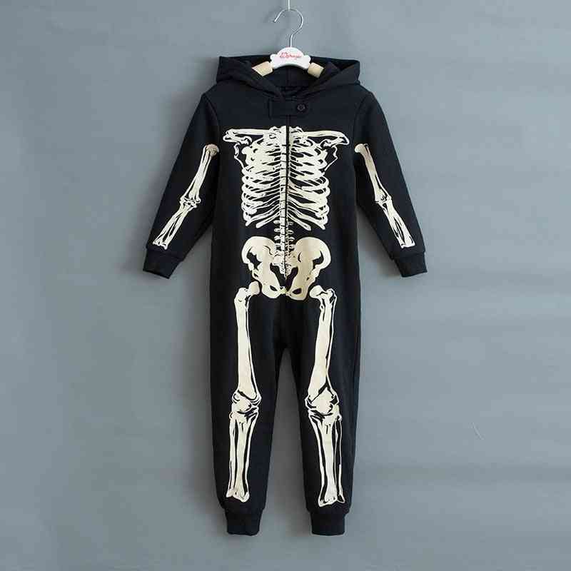 Höst vinter- skelettoverall jumpsuit pyjamas, halloween kostymer