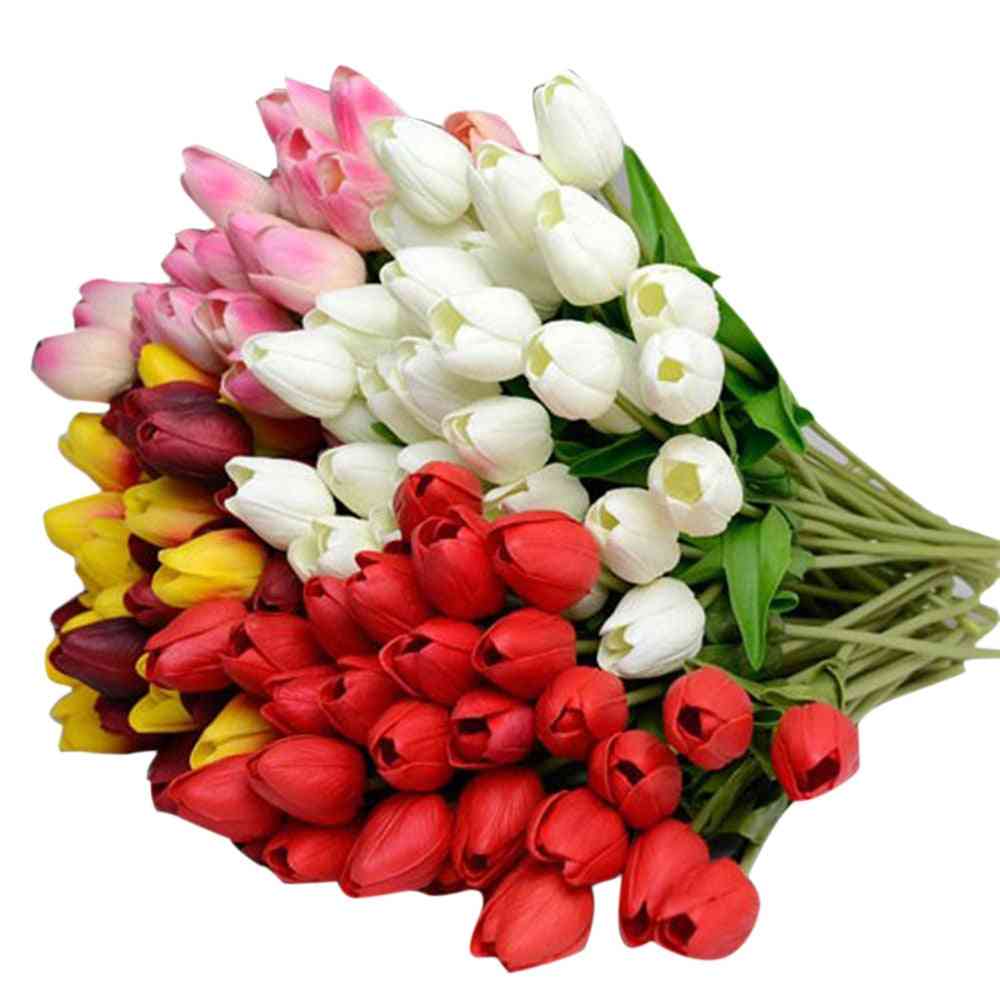 Real Touch Soft Silicone Artificial Tulips Flower For Home, Wedding Decoration