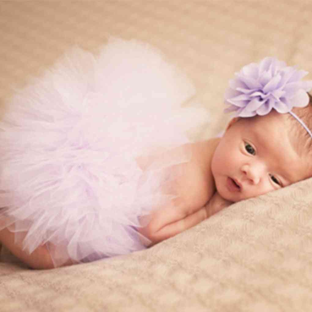 Fotografi rekvisita- princess tutu kjol, pannband foto för baby