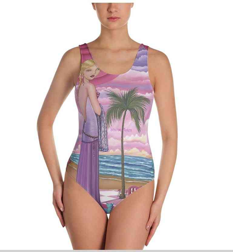 Women's Printed Design, One-piece Swimsuit